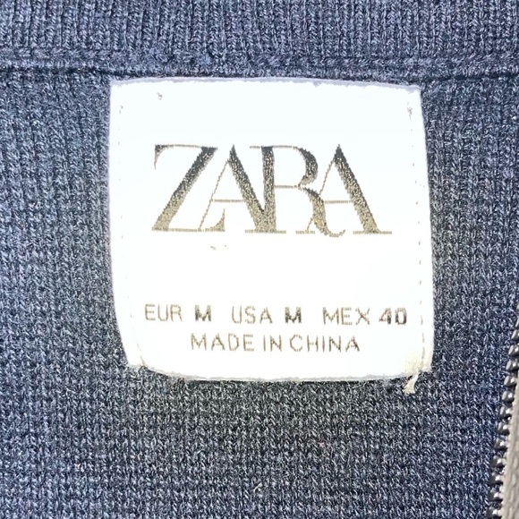 ZARA MAN Navy Blue Full Zip Jacket Size Medium - Picture 3 of 3